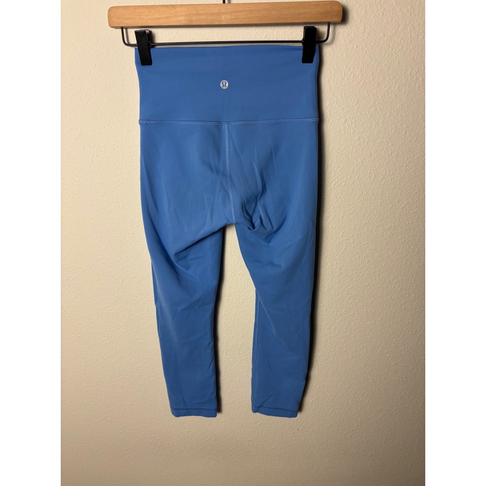 Lululemon Wunder Train High-Rise Crop 21" Blue Nile Leggings Size 4 - Picture 2 of 4